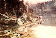 Charles M Russell On the Flathead Norge oil painting reproduction
